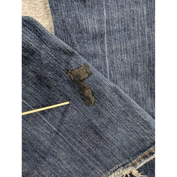 VTG Lucky Brand Zoe Jeans Womens 6 Blue Flare Bootcut Distressed Made USA Denim - Picture 10 of 16
